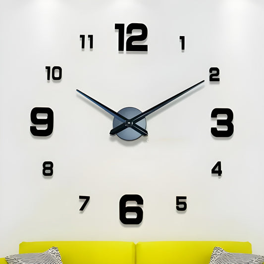 Orologio da Parete 3D Moderno – Design XXL con Numeri Adesivi