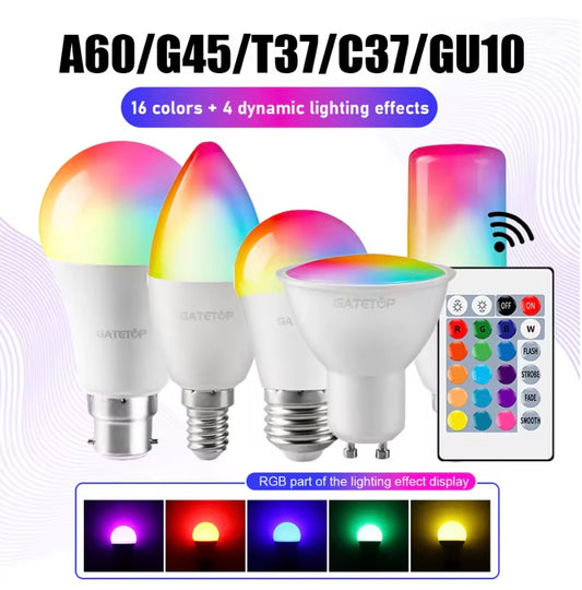 Lampadina LED Smart Multicolore RGB + CCT – Wi-Fi & Telecomando – 6W/10W