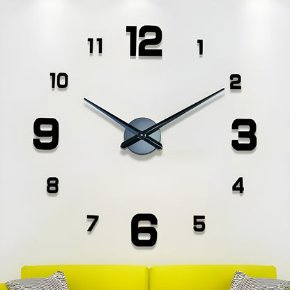 Orologio da Parete 3D Moderno – Design XXL con Numeri Adesivi