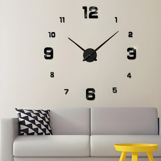 Orologio da Parete 3D Moderno – Design XXL con Numeri Adesivi