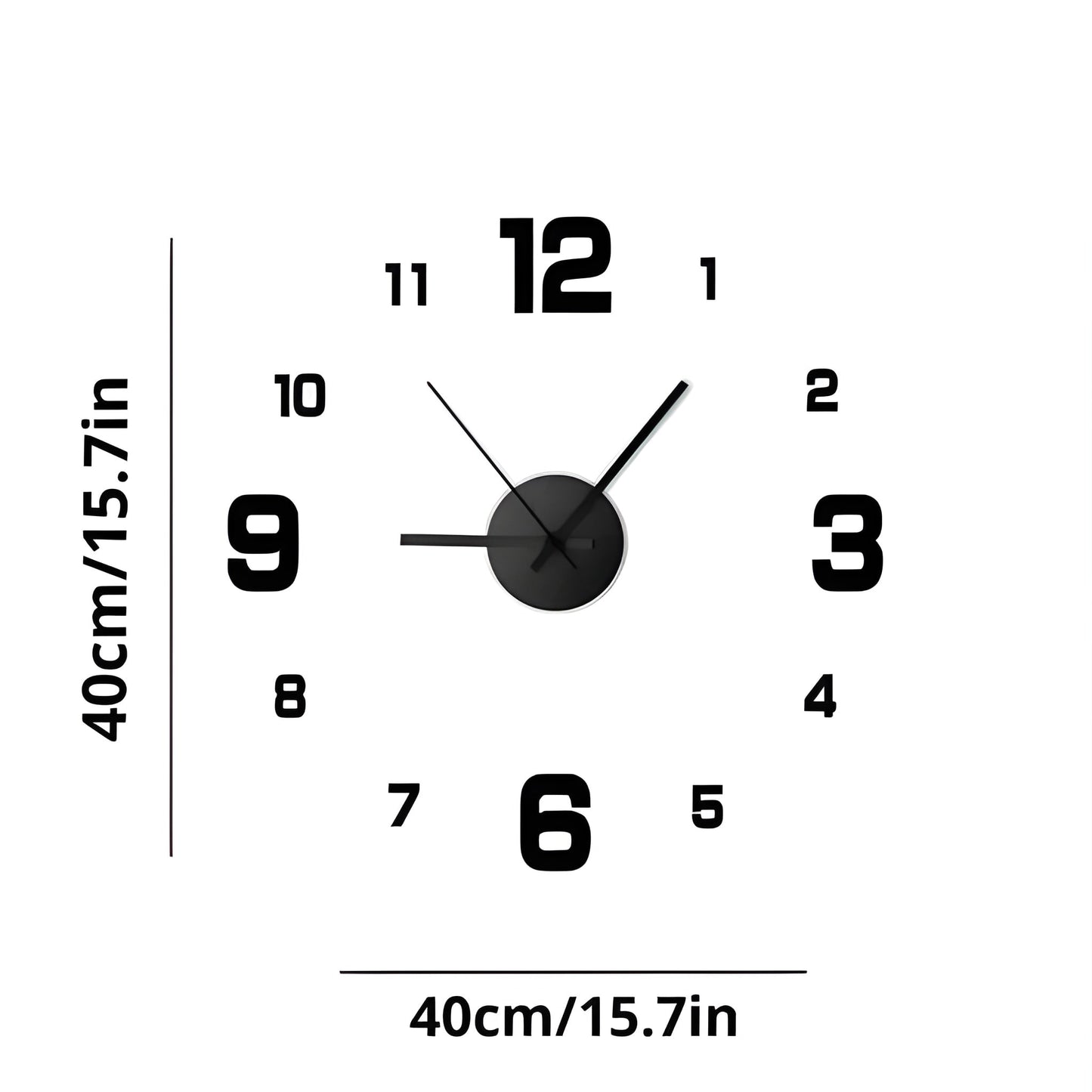 Orologio da Parete 3D Moderno – Design XXL con Numeri Adesivi