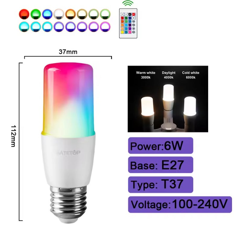 Lampadina LED Smart Multicolore RGB + CCT – Wi-Fi & Telecomando – 6W/10W