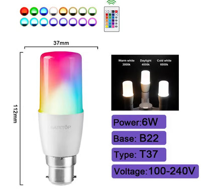 Lampadina LED Smart Multicolore RGB + CCT – Wi-Fi & Telecomando – 6W/10W